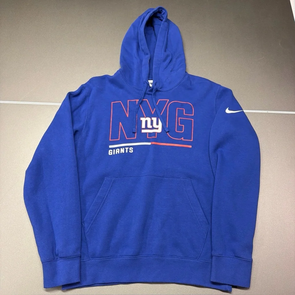 Nike New York Giants Blue‎ Pullover Hoodie Men Lightweight, Size Small